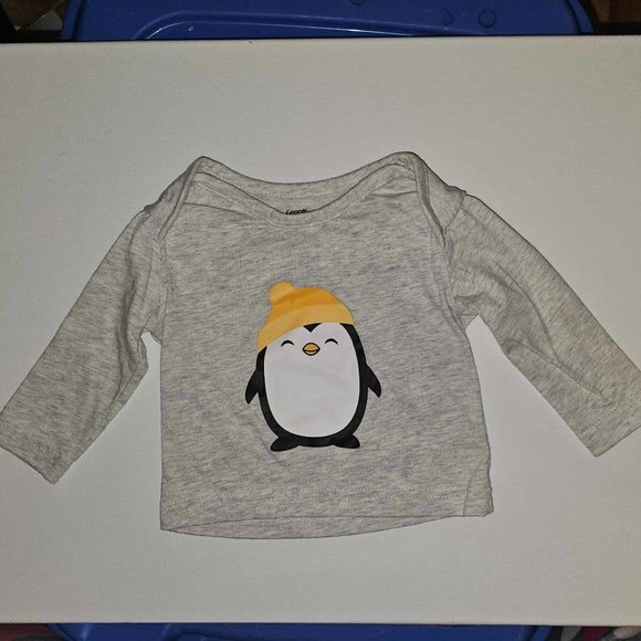5/20 George baby (0-3months) long sleeve grey with Penguin top - Picture 1 of 2